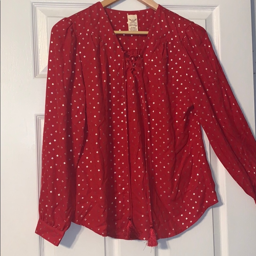 Faded Glory Red Blouse
